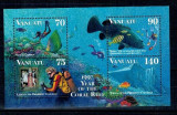 Vanuatu 1997 - Recifuri de corali, fauna, bloc neuzat