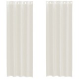 Cumpara ieftin Perdele Voile cu Oelii 2 buc Crem 140x300 cm