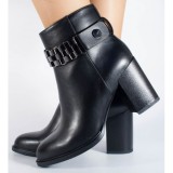 Botine office negre cu toc (cod 048572) foto