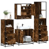 Cumpara ieftin Set de mobilier de baie 4 piese Lemn prelucrat de stejar afumat