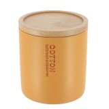 Cutiuță Rotundă Polirășină &ndash; Orange/Bamboo 9.5&times;11 Cm
