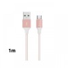 Cablu MicroUSB Devia Gracious Rose Gold (1m, impletitura textila)