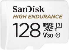 Card de memorie Sandisk High Endurance 128GB Micro SDXC Clasa 10 UHS-I U3 + Adaptor SD foto