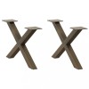 VidaXL Picioare pentru măsuță de cafea &icirc;n formă de X, 2 buc., oțel natural, 50x(30-31) cm 4012879