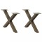 vidaXL Picioare pentru măsuță de cafea &icirc;n formă de X, 2 buc., oțel natural, 50x(30-31) cm 4012879