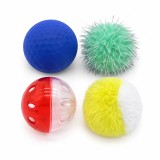 Set 4 Jucării pentru Pisici cu Bile și Puf, Multicolor