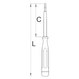 Unior 630VDE - Surubelnita detectoare cu varf plat 0.6x3.5 mm 90 mm 180 mm izolatie 1000 V