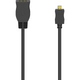 Cumpara ieftin Adaptator HDMI Hama, stecher Tip D (micro) - priza Tip A, Ethernet, aurit