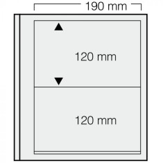 Set 5 folii pentru timbre, D-Blank 612PA, cu 2 buzunare de 120 x 190 mm foto