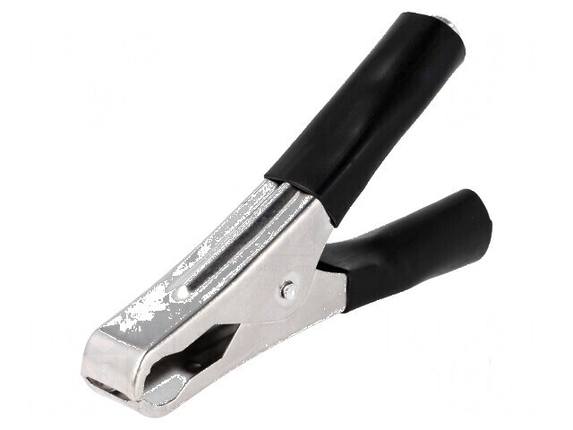 Bornă crocodil 50A - Conector negru cu capacitate de prindere maximă 31mm