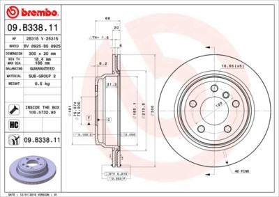 BREMBO 09.B338.11 PRIME LINE - UV Coated Disc frana foto