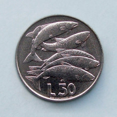 SAN MARINO - 50 Lire 1975 - Fishes - aUNC foto