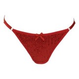 Chiloti String Dama Roșu cu Paiete Mici și Elastic Reglabil, CMCLASS