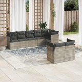 Gossi set mobilier de gradina cu perne, 8 piese gri deschis poliratan