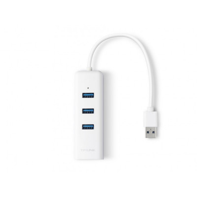 Adaptor placa retea TP-Link UE330 , USB 3.0 , 3x USB 3.0 , Alb foto