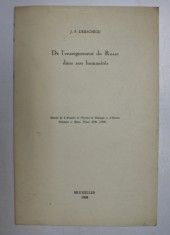 DE L &#039;ENSEIGNEMENT DU RUSSE DANS NOS HUMANITES par J.P. DERSCHEID , 1968