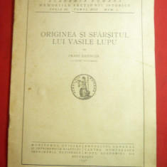 Fr.Barbinger - Originea si Sfarsitul lui Vasile Lupu -Ed.1936 MO si Cartea Roman