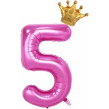 Balon din Folie Metalizata Cyrax, Roz Cifra 5