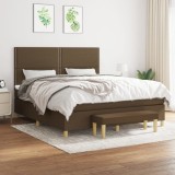 vidaXL Pat box spring cu saltea, maro &icirc;nchis, 160x200 cm, textil 3137088