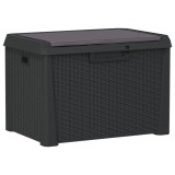 Cumpara ieftin Cutie depozitare de gradina cu perna sezut, antracit, 125 L, PP