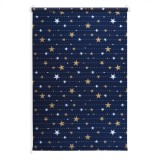 Roleta textila translucida pentru copii, Design Stelute , Albastru, 62 x 170 cm