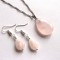 Set pandantiv si cercei cu cuart roz 42673
