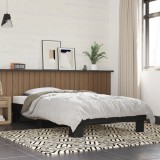 VidaXL Cadru de pat, negru, 90x200 cm, lemn prelucrat și metal