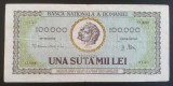 100.000 lei Ianuarie 1947 -culoare verde rara