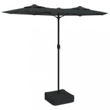 Umbrela de gradina cu doua capete, antracit, 316x145 cm
