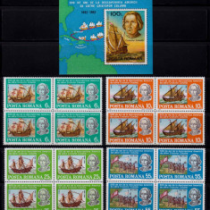 RO 1992 LP 1296+1297 "500 ani descoperirea Americii",bloc x4 si colita 277, MNH