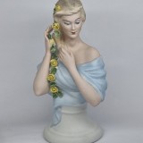Bust fata - Bibelou mare portelan romanesc Alba Iulia, vechi, vintage