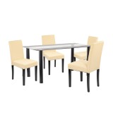 Set de masă Cadiz 4 1 negru-bej