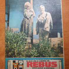 revista rebus 15 noiembrie 1988 - revista de divertisment- total necompletata