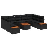 vidaXL Set de canapele pentru grădină cu pernă 5 pcs Negru Poliratan 3356838
