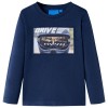 Tricou de copii cu m&acirc;neci lungi, bleumarin melanj, 128 12632, vidaXL