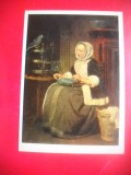 HOPCT 23317 FATA MUNCIND- GABRIEL METSU 1629-1667 --MUZEE RUSIA - CP PICTURA --NECIRCULATA