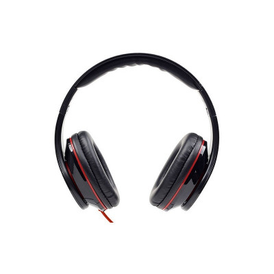 Casti stereo Gembird Detroit MHS-DTW-BK cu microfon, pliabile, negru-rosu foto