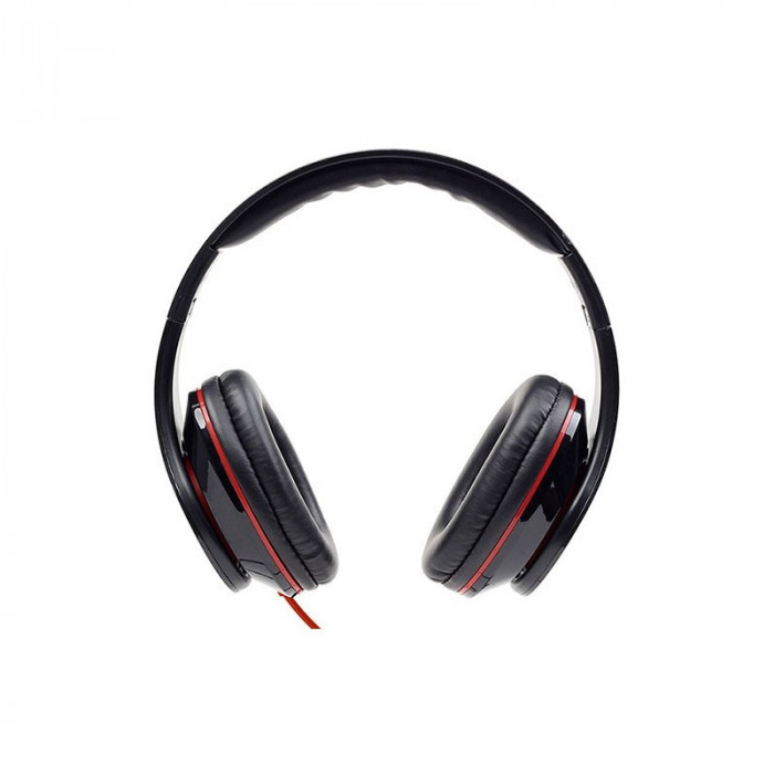 Casti stereo Gembird Detroit MHS-DTW-BK cu microfon, pliabile, negru-rosu