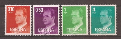 Spania 1977 - Regele Juan Carlos I - Noi valori, 2 serii, 4 poze, MNH foto