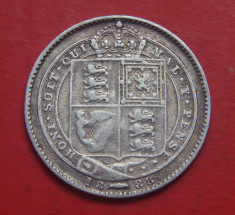 Marea Britanie Shilling 1888 F+ Argint 5.65g foto