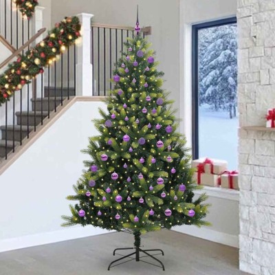 vidaXL Brad Artificial Hinged de Crăciun cu 300 LED-uri Verde 240 cm 3396015 foto