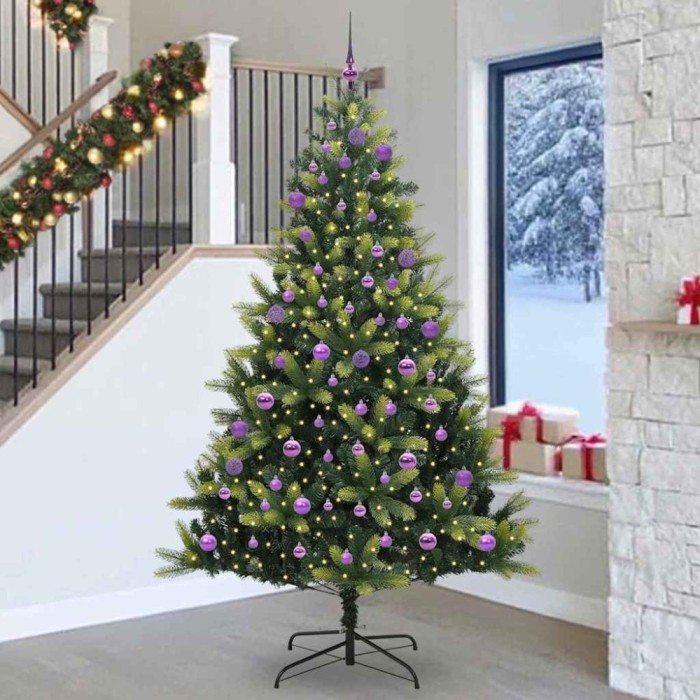 vidaXL Brad Artificial Hinged de Crăciun cu 300 LED-uri Verde 240 cm 3396015