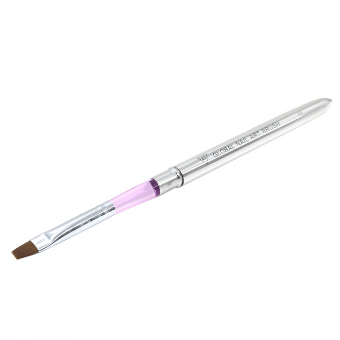Pensula cu varf drept pentru aplicare gel UV, Nr. 8