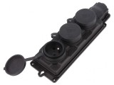 Conector Alimentare AC 2P+PE 250VAC 16A Negru IP44