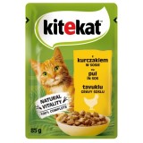 Hrana umeda pentru pisici, Kitekat, adult, carne de pui, 85 g