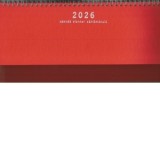 Agenda saptamanala tip planner 2026, 112 pagini, culoare rosu