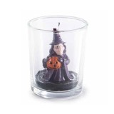 Cumpara ieftin Lumanare Halloween Vrajitoare ceara in pahar sticla II &Oslash; 5,5 x 6,5 H