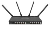 Cumpara ieftin Router 10 x Gigabit, 1 x SFP+ 10Gbps,PoE IN/OUT, RouterOS L5, Wi-Fi - Mikrotik RB4011iGS+5HacQ2HnD-IN