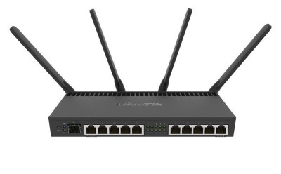 Router 10 x Gigabit, 1 x SFP+ 10Gbps,PoE IN/OUT, RouterOS L5, Wi-Fi - Mikrotik RB4011iGS+5HacQ2HnD-IN foto