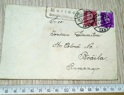 PLIC TIMBRAT /CIRCULAT , ANII 33 , STAMPILA BRAILA , GERMANIA foto